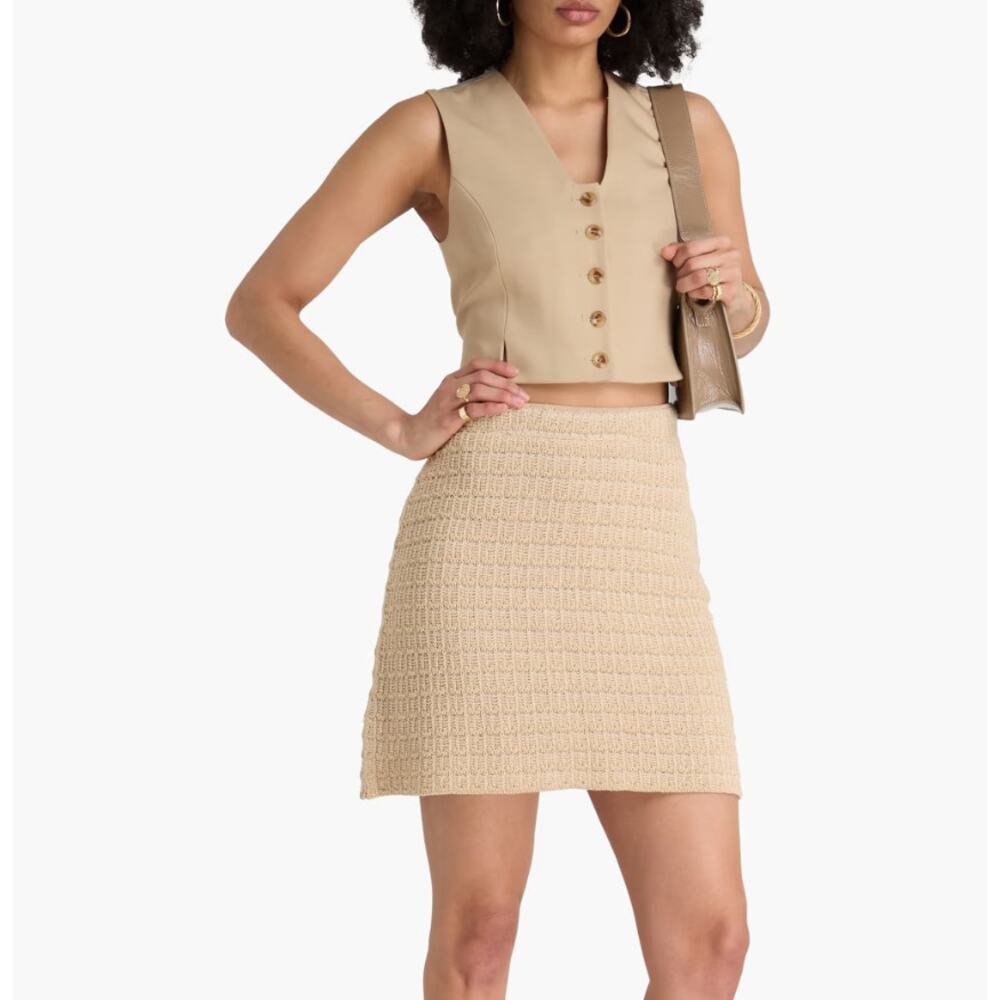 BY MALENE BIRGER Jacquard Knit Cotton Blend Mini Skirt Sz XXS NWT $325 {3Y50}